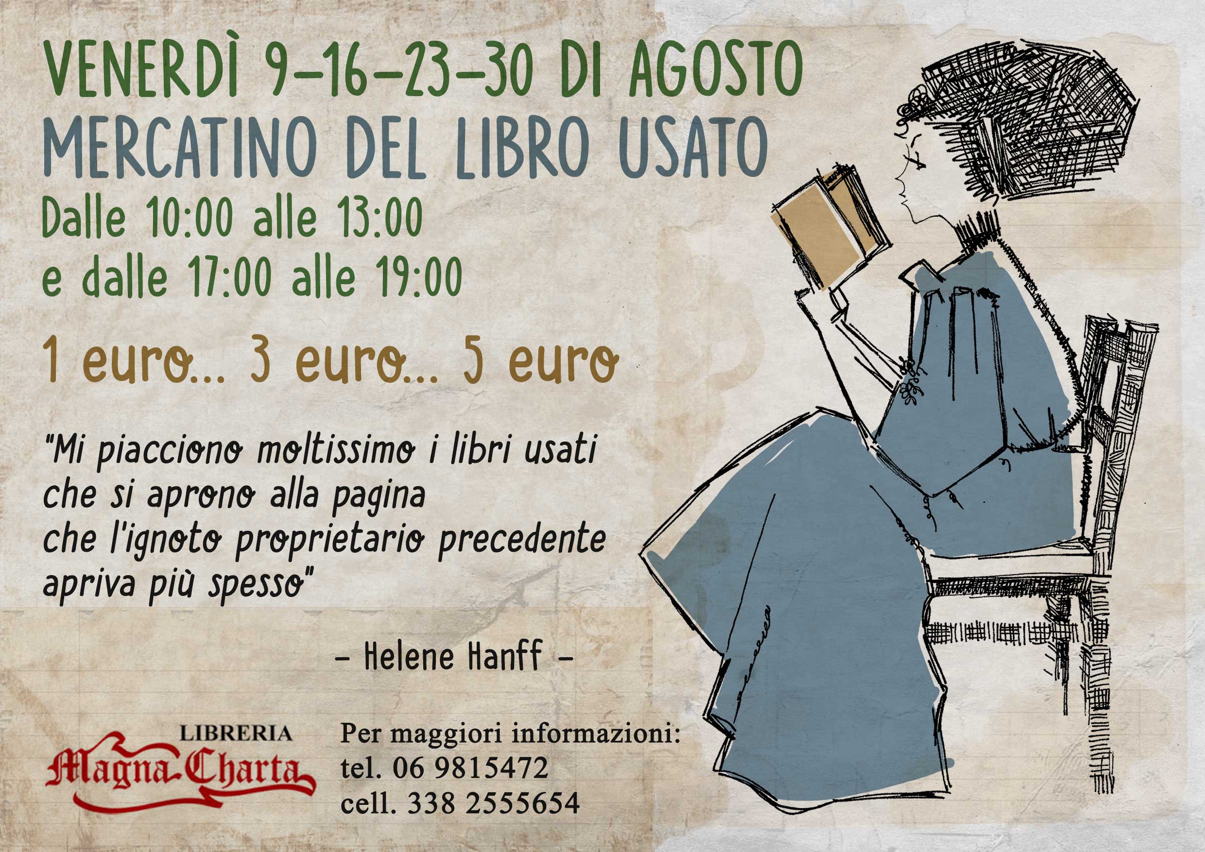 Mercatino del Libro Usato – Venerdì 9-16-23-30 di Agosto