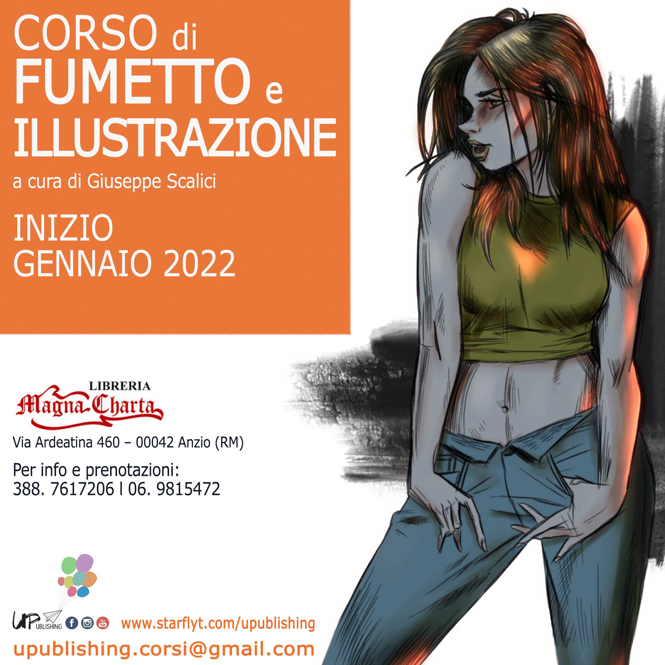 locandina corso di fumetto e illustrazione